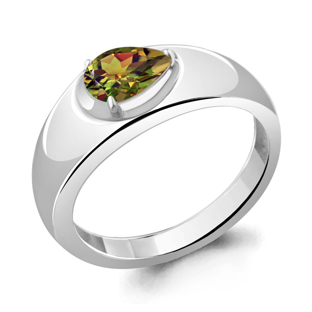 6951919 Кольцо из Серебра с султанитом иск.