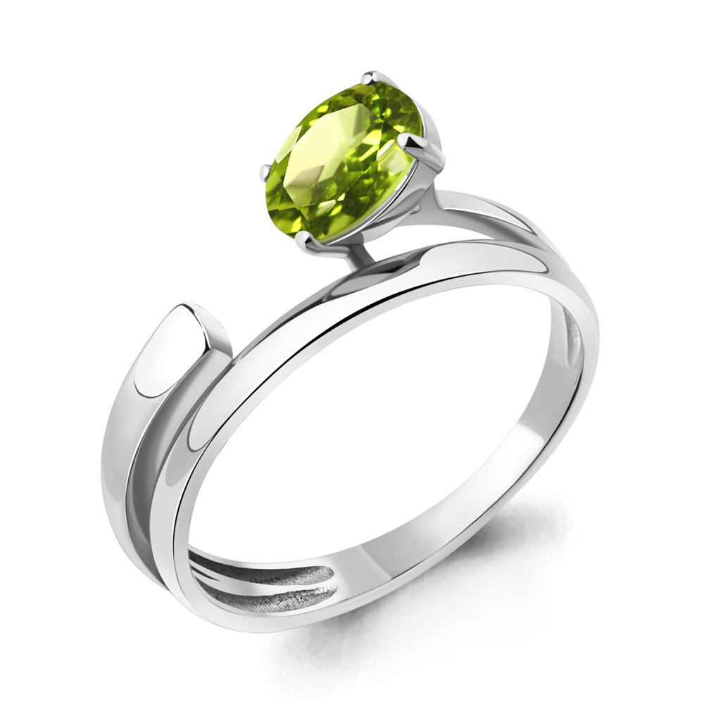 6955107 Кольцо из Серебра с хризолитом