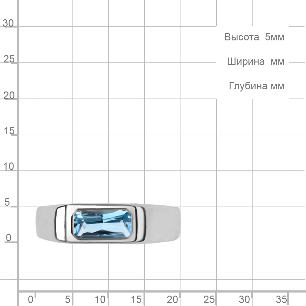 Кольцо из Серебра с топазом свисс блю, артикул 6955505 - AQUAMARINE Jewelry
