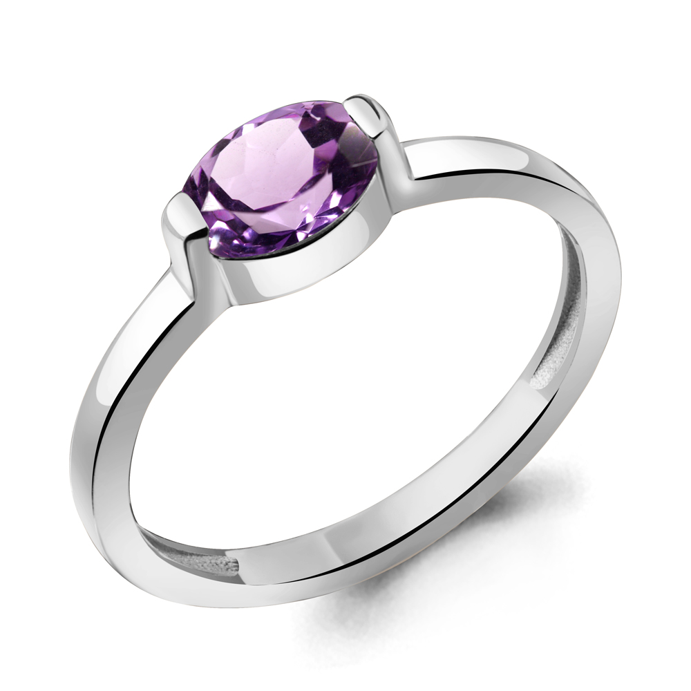 6961704 Кольцо из Серебра с аметистом