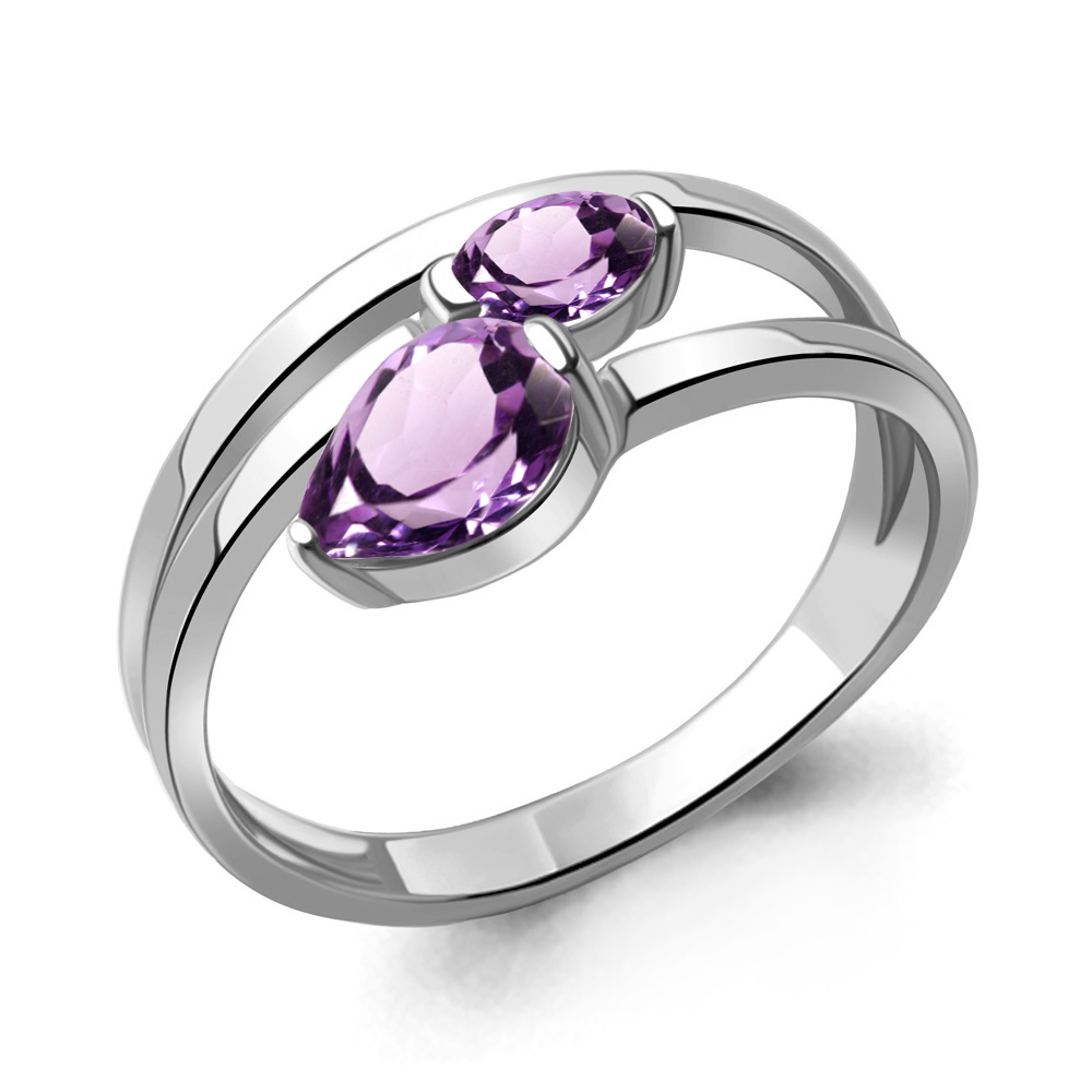 6962804 Кольцо из Серебра с аметистами