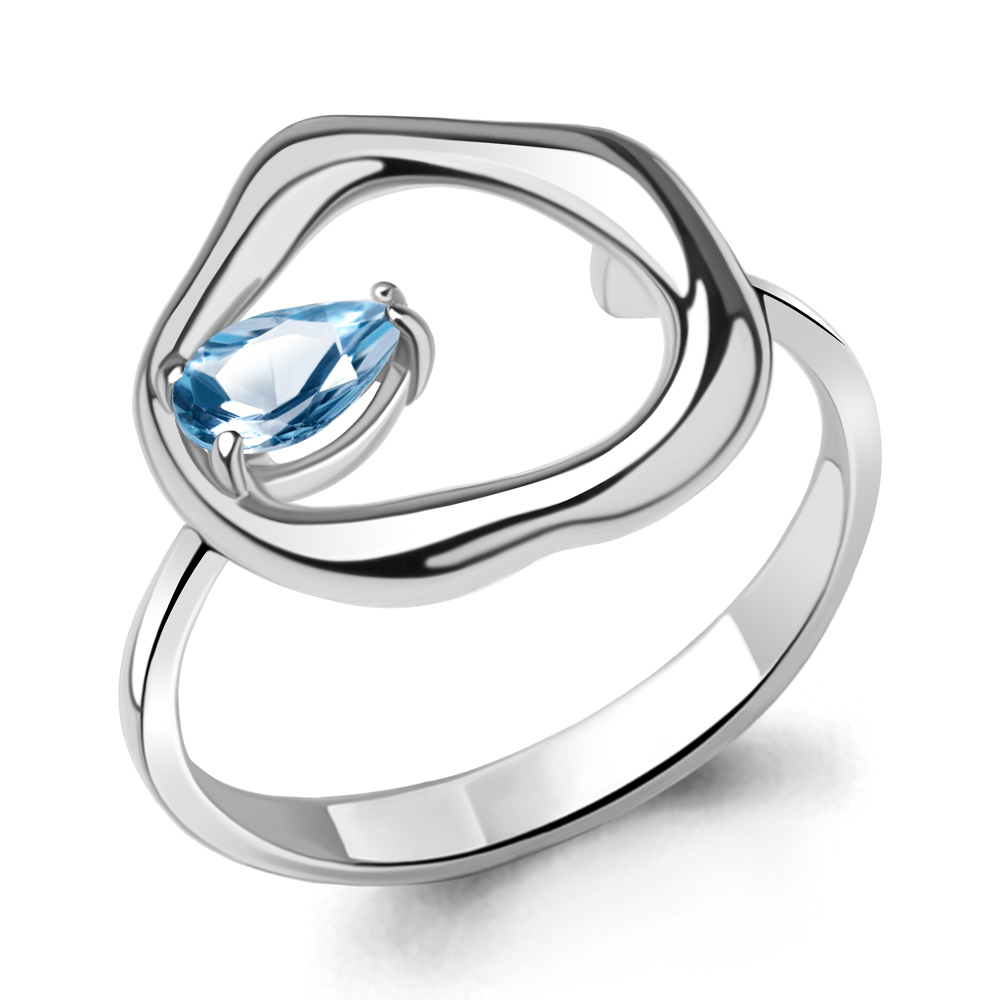 6963105 Кольцо из Серебра с топазом свисс блю