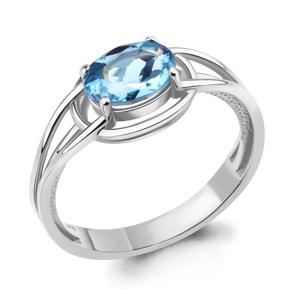 6964405 Кольцо из Серебра с топазом свисс блю