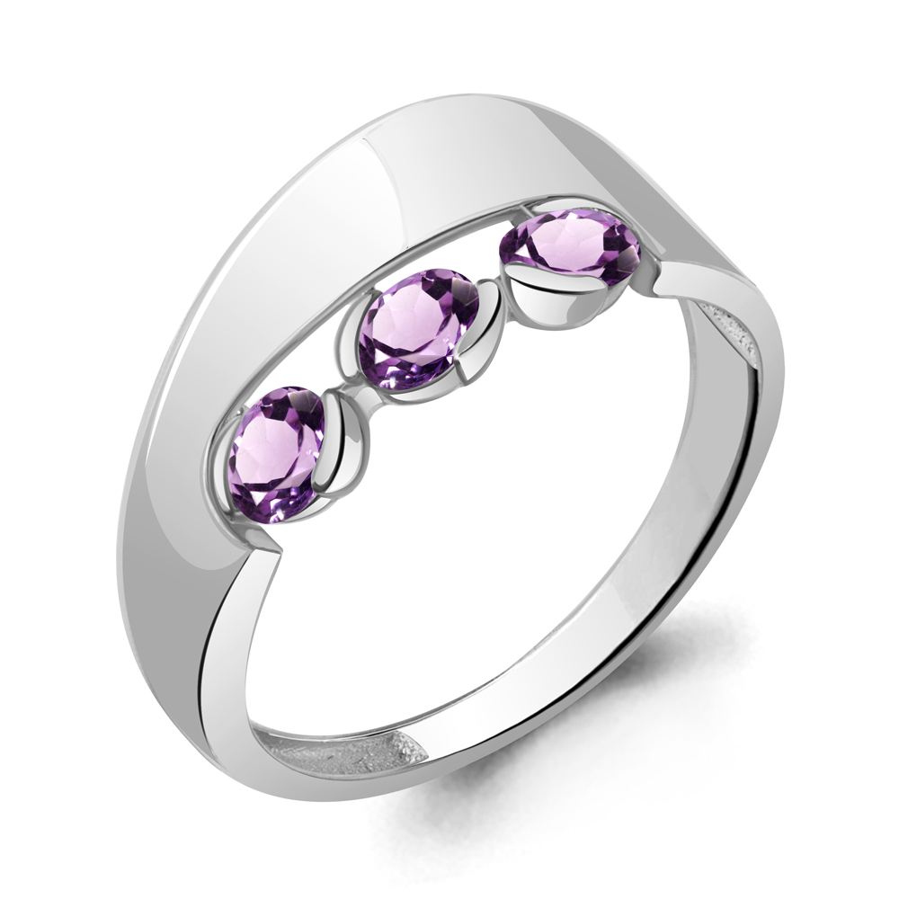 6966304 Кольцо из Серебра с аметистами