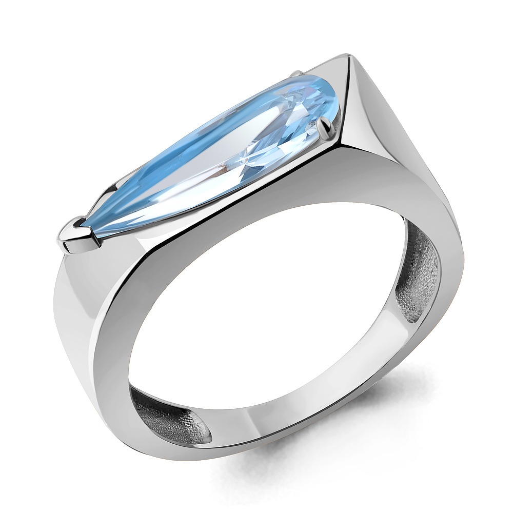 6966592 Кольцо из Серебра с нанотопазом свисс