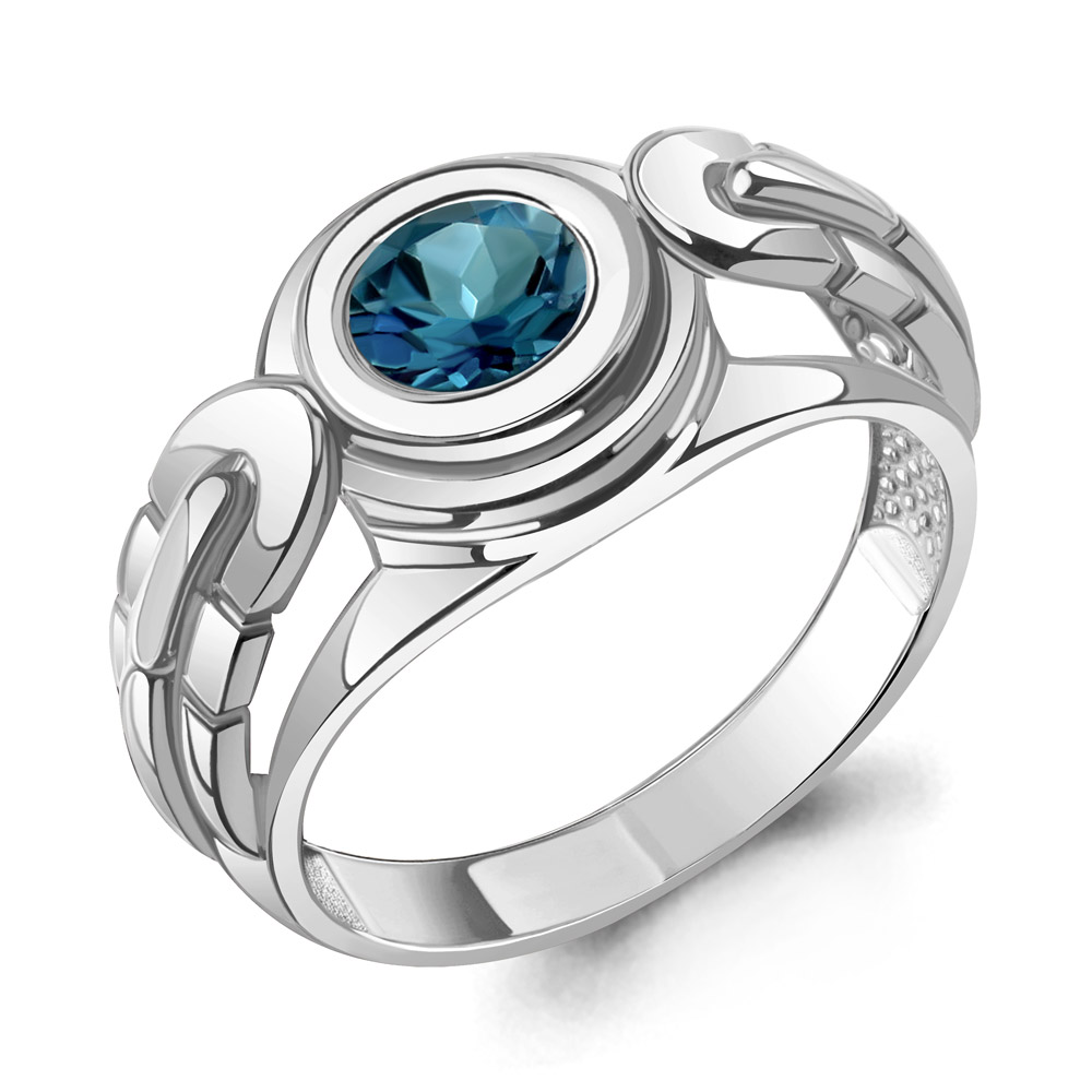 6967008 Кольцо из Серебра с топазом лондон блю