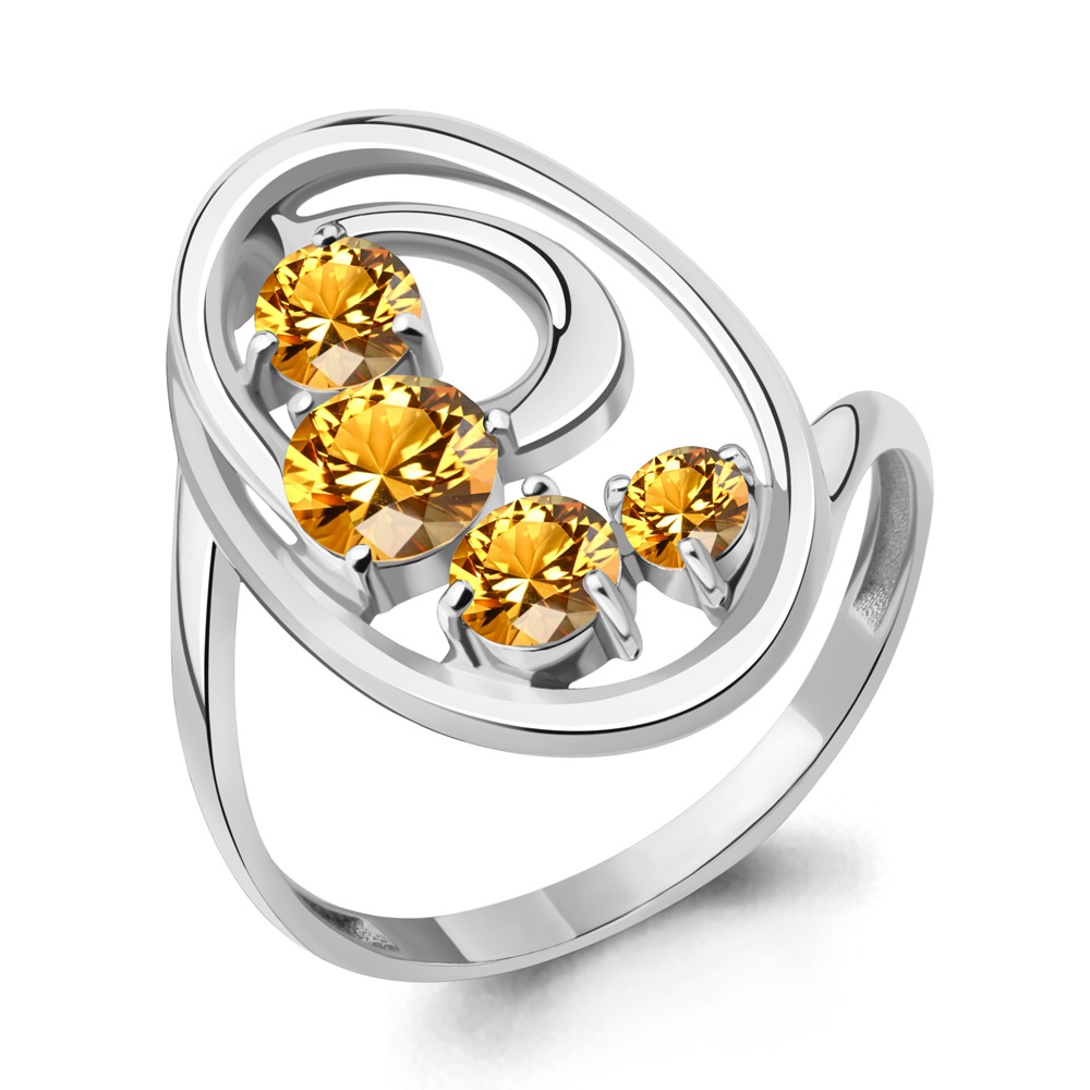6970106 Кольцо из Серебра с цитринами