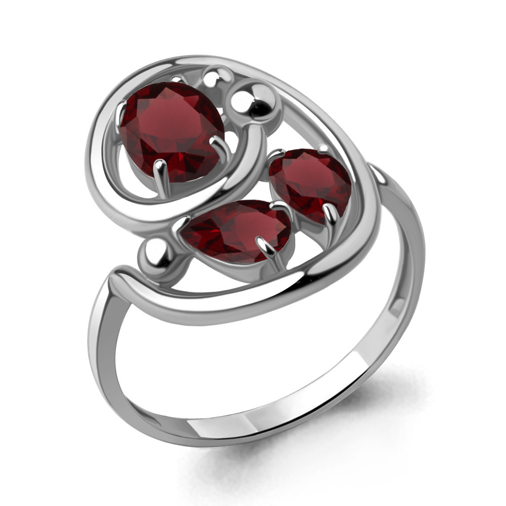 6970303 Кольцо из Серебра с гранатами