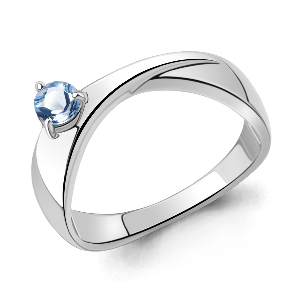6970705 Кольцо из Серебра с топазом свисс блю