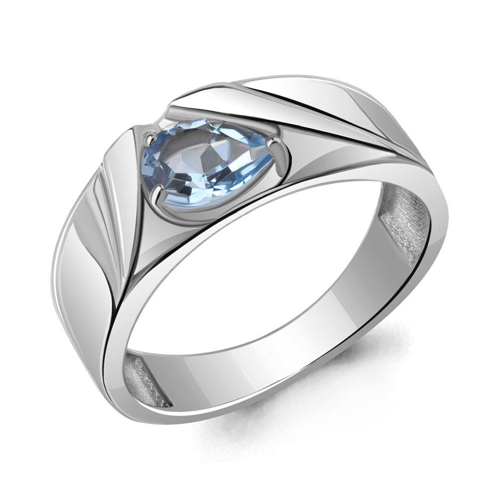 6972705 Кольцо из Серебра с топазом свисс блю