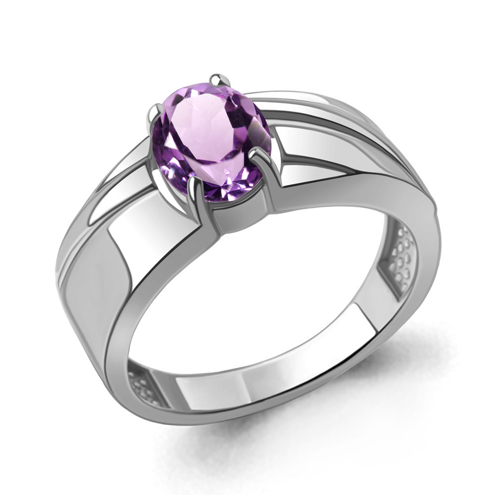 6973104 Кольцо из Серебра с аметистом