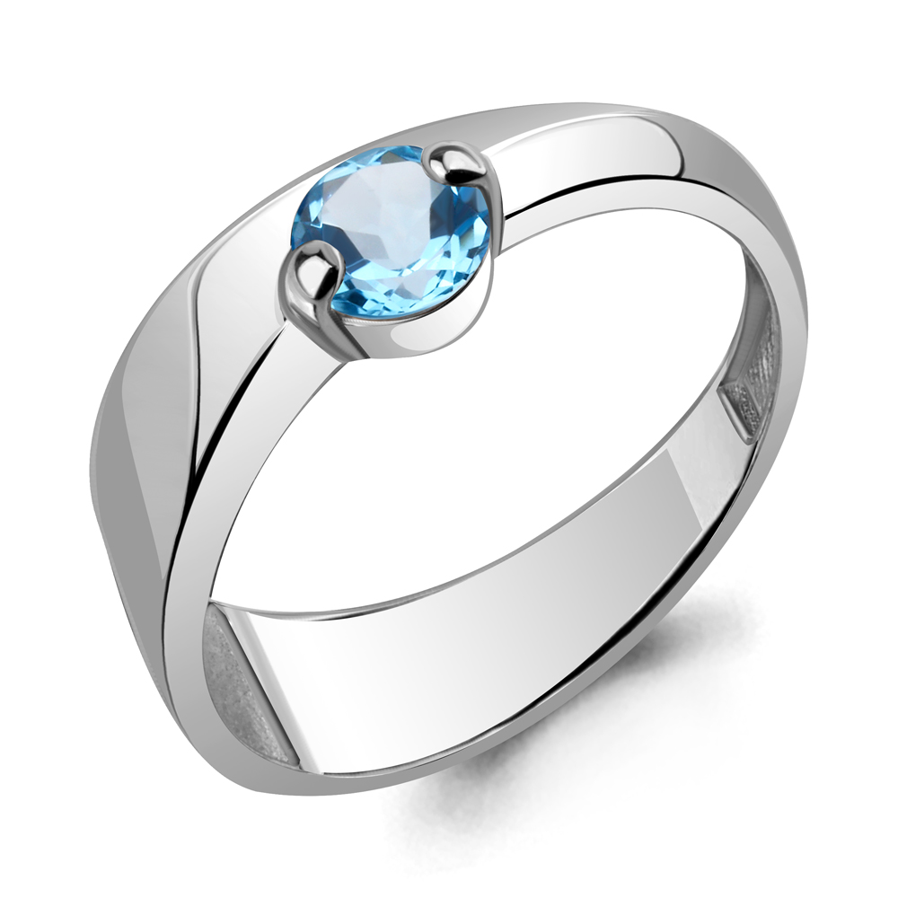6973805 Кольцо из Серебра с топазом свисс блю