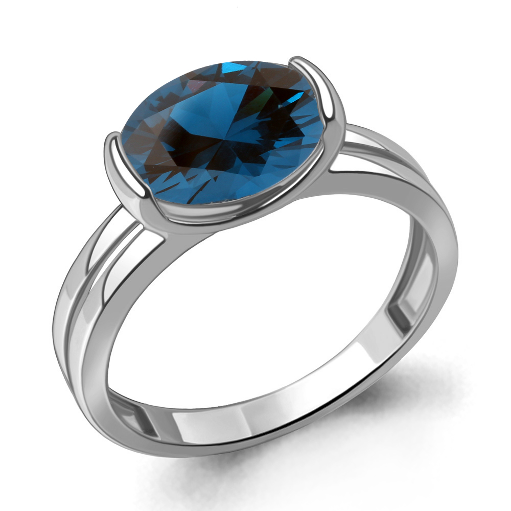 6974093 Кольцо из Серебра с нанотопазом лондон