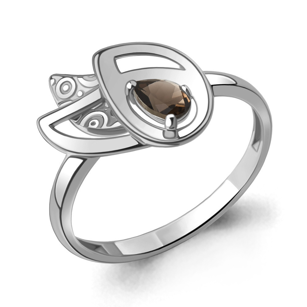 6975501 Кольцо из Серебра с кварцем дымчатым