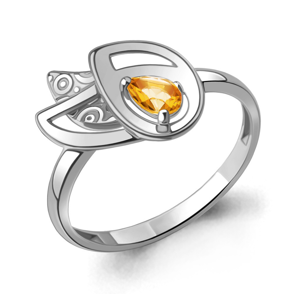 6975506 Кольцо из Серебра с цитрином