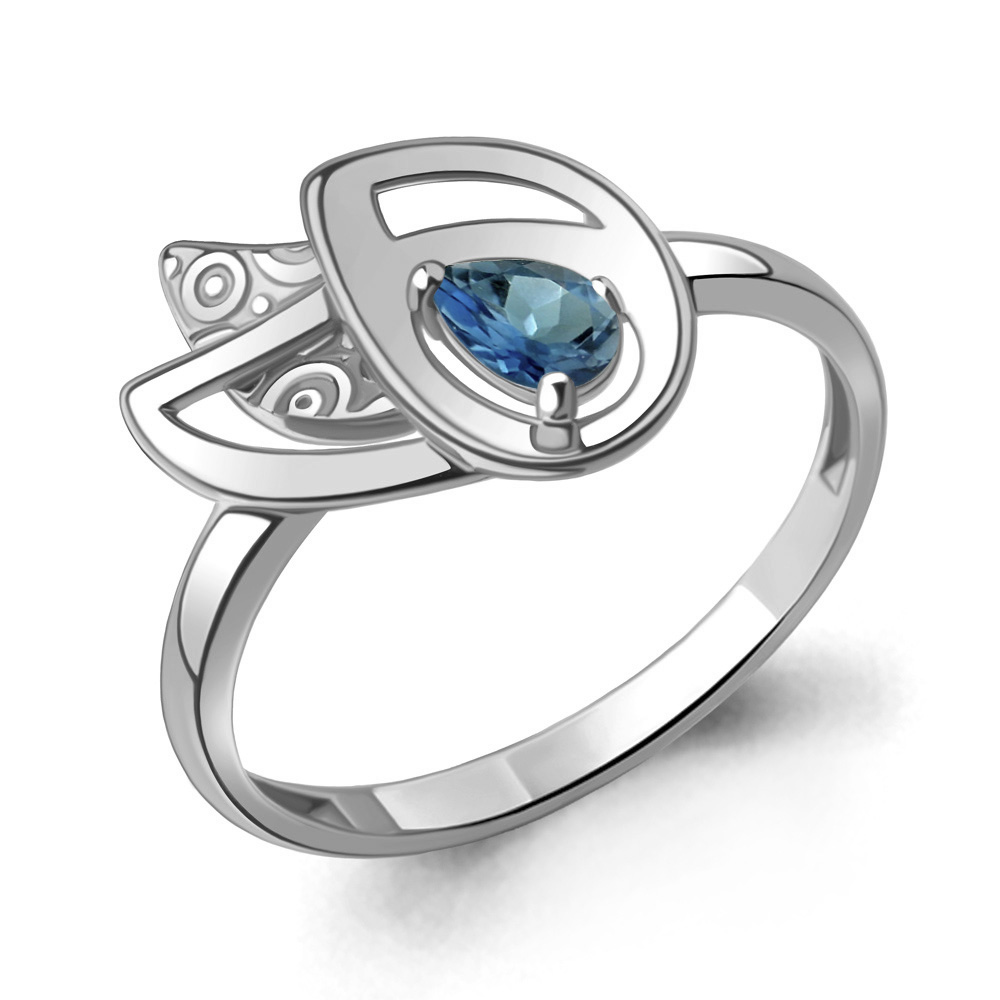 6975508 Кольцо из Серебра с топазом лондон блю