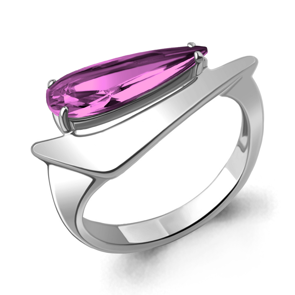 6975884 Кольцо из Серебра с наноаметистом иск.