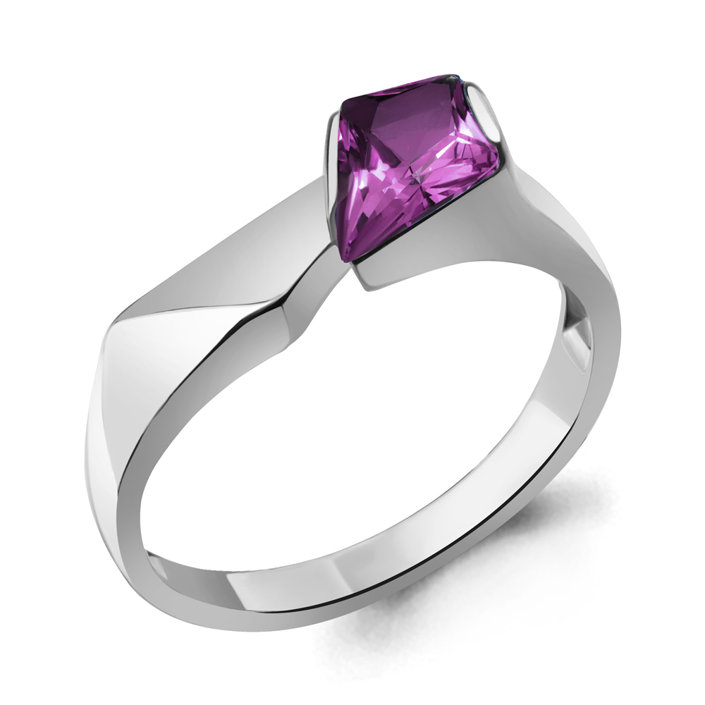 6976584 Кольцо из Серебра с наноаметистом иск.