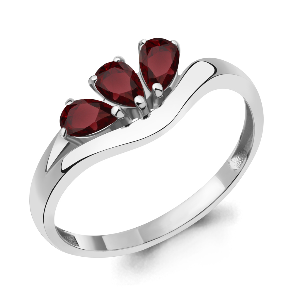 6977003 Кольцо из Серебра с гранатами