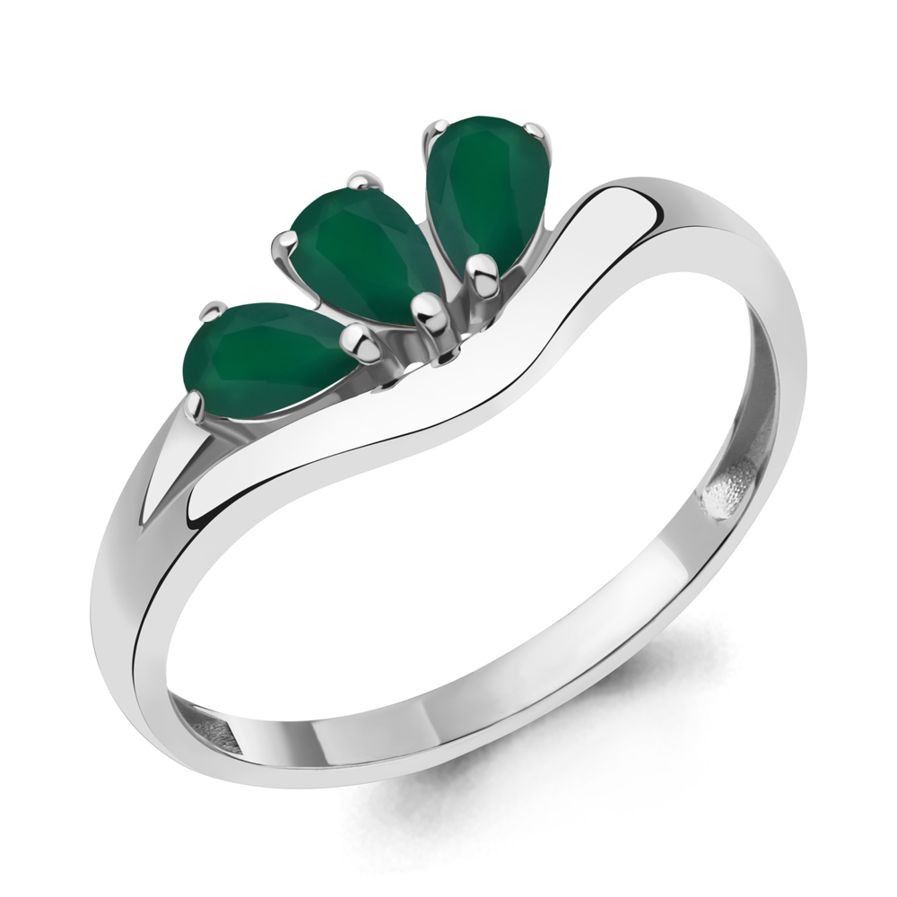 6977009 Кольцо из Серебра с агатами