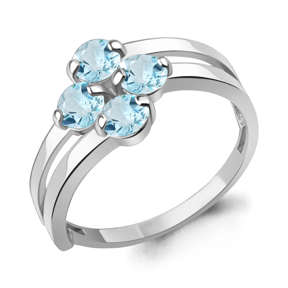 6980702 Кольцо из Серебра с топазами скай блю