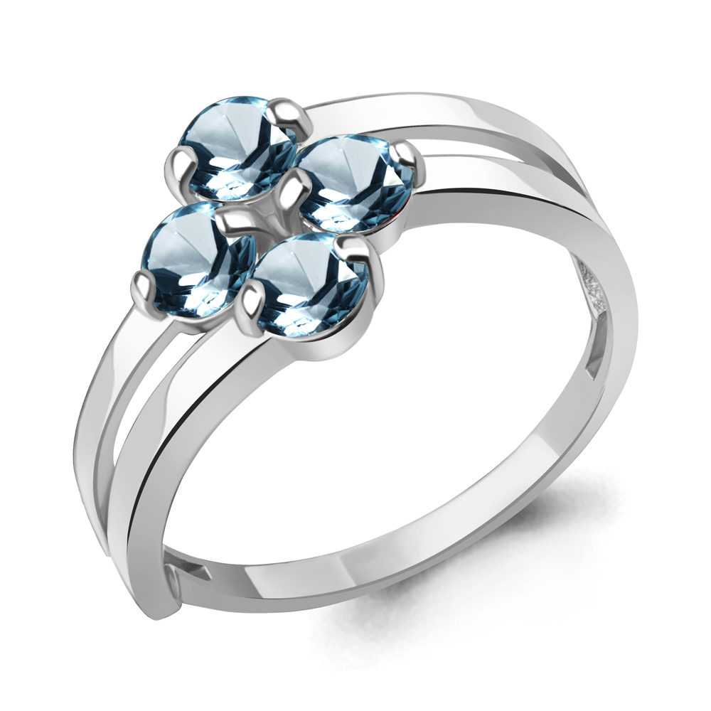 6980708 Кольцо из Серебра с топазами лондон блю