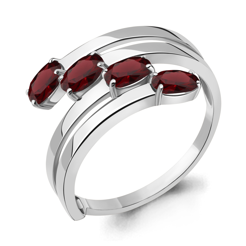 6980803 Кольцо из Серебра с гранатами