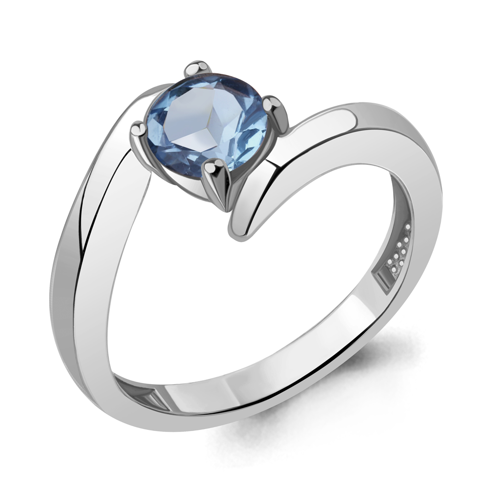 6982205 Кольцо из Серебра с топазом свисс блю