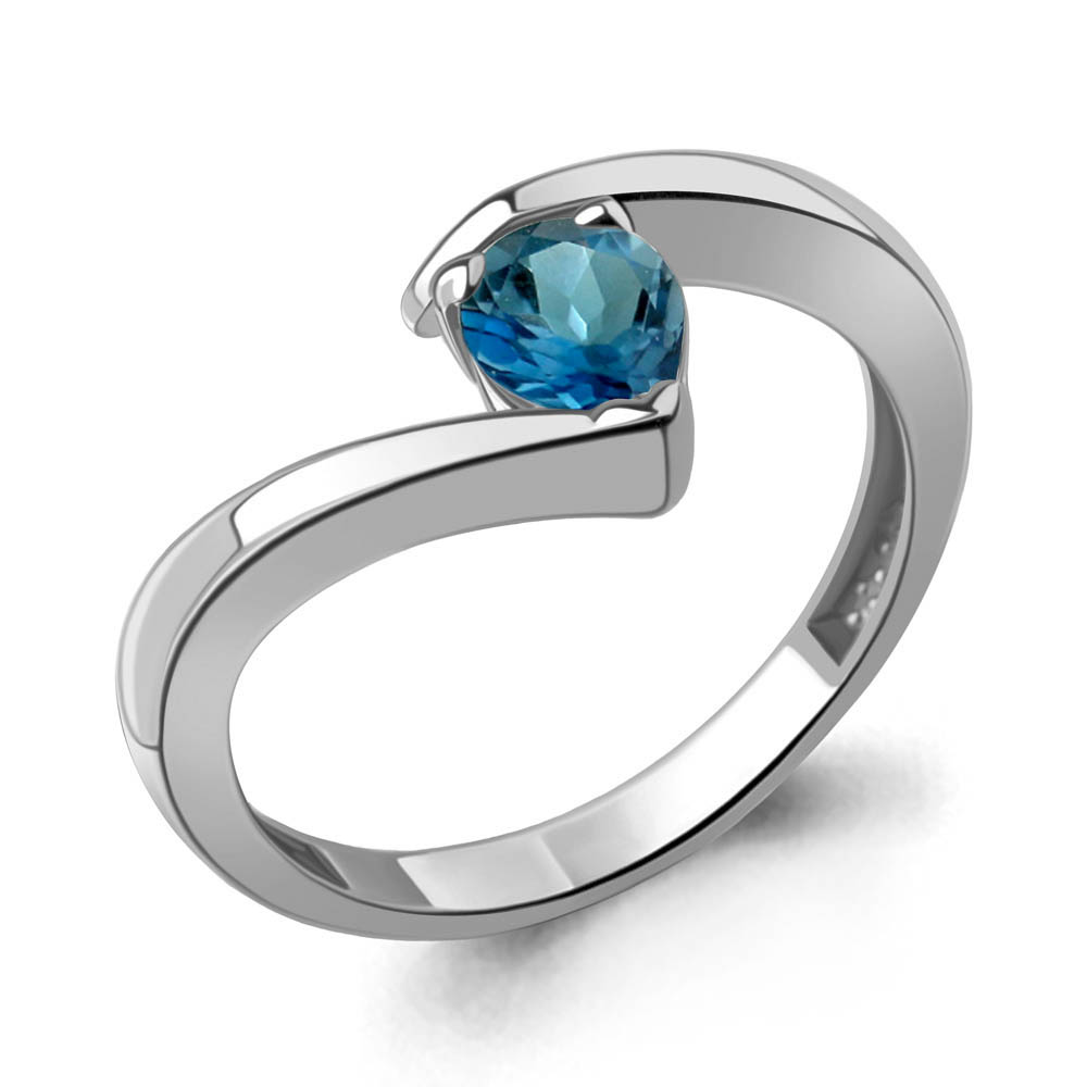 6982308 Кольцо из Серебра с топазом лондон блю