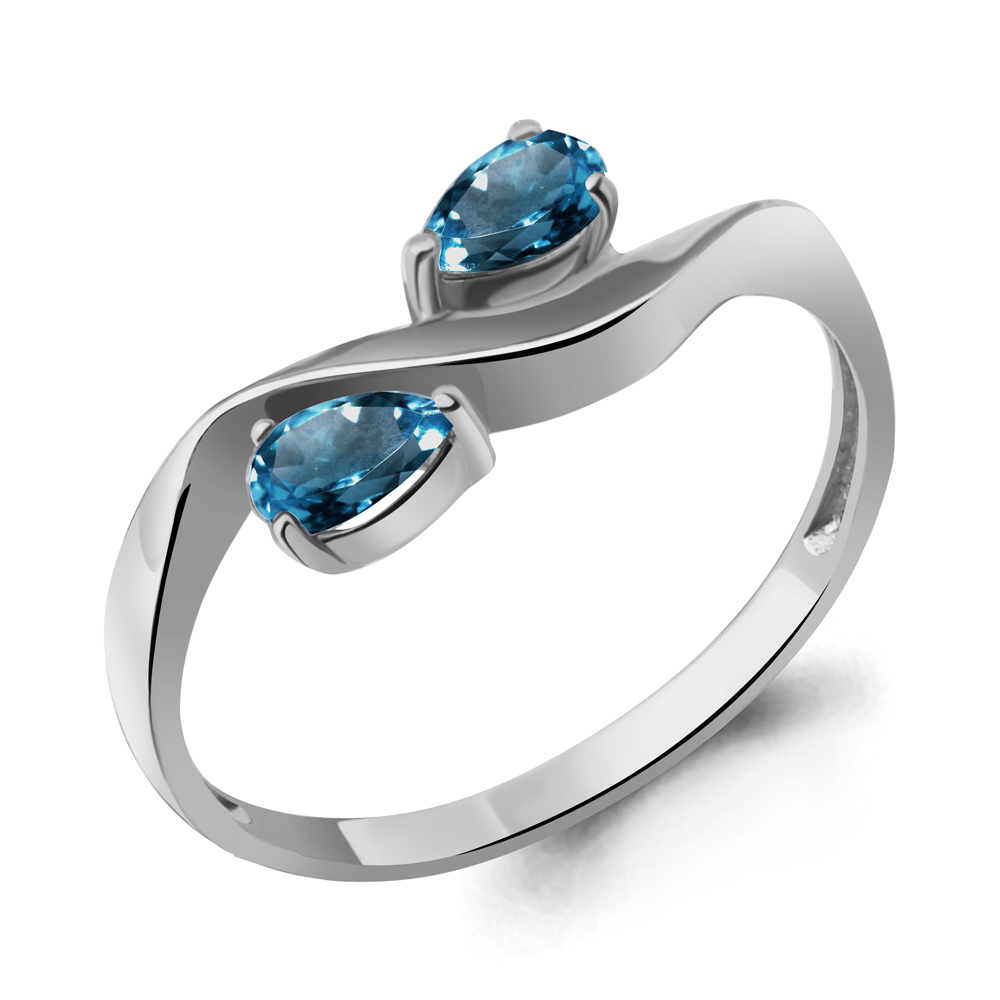 6983508 Кольцо из Серебра с топазами лондон блю