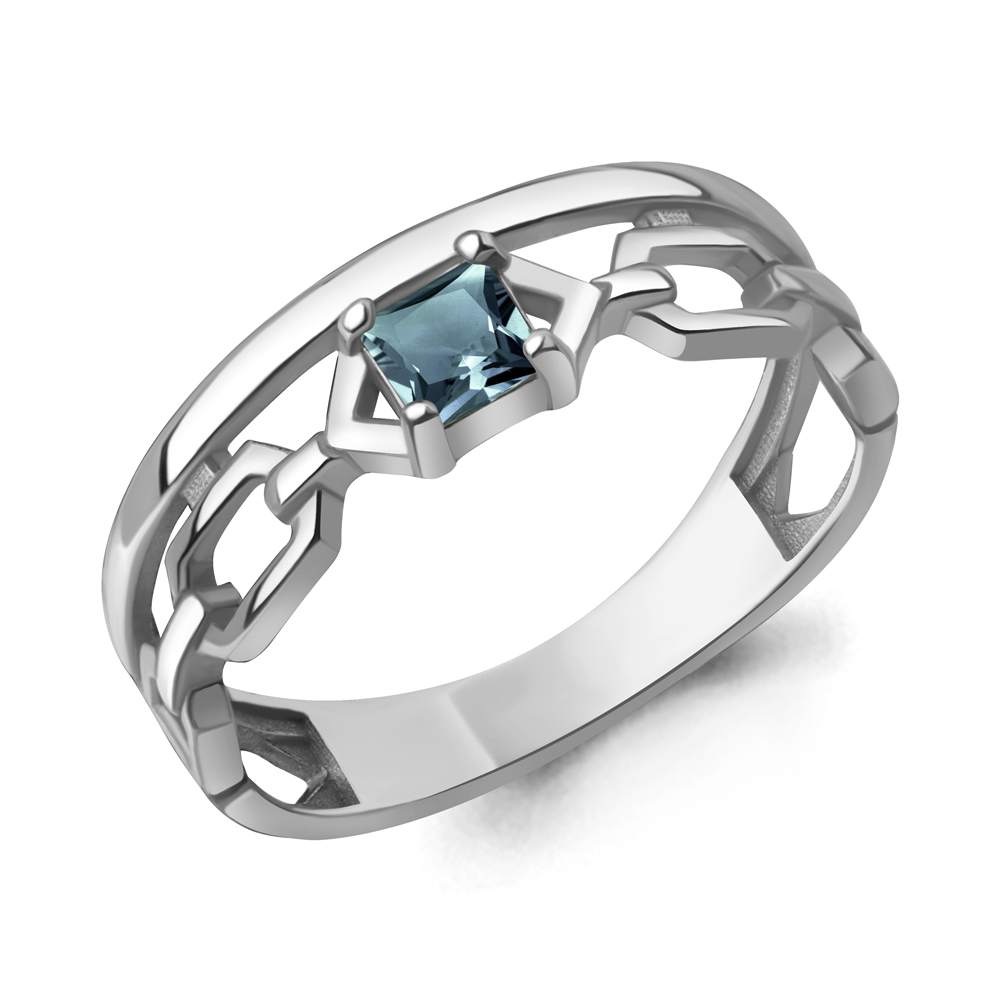6983708 Кольцо из Серебра с топазом лондон блю