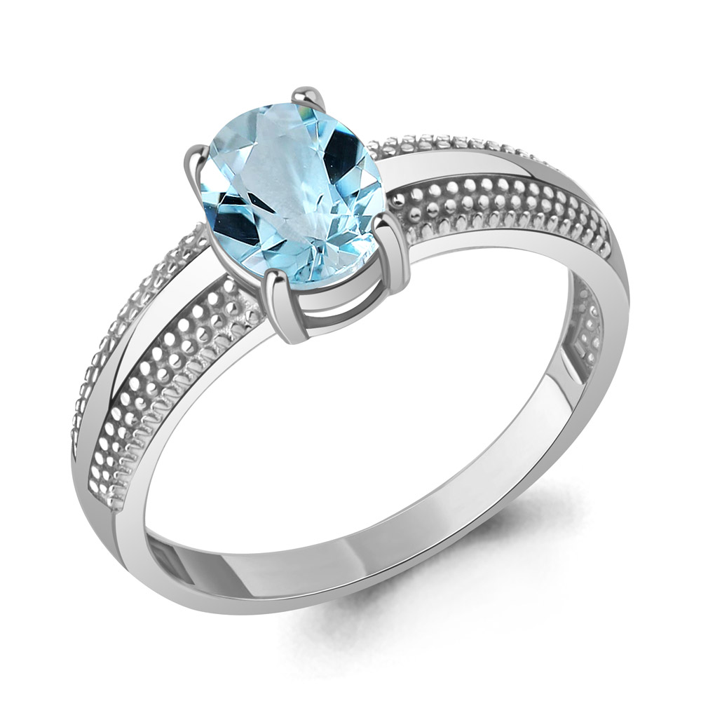 6984302 Кольцо из Серебра с топазом скай блю