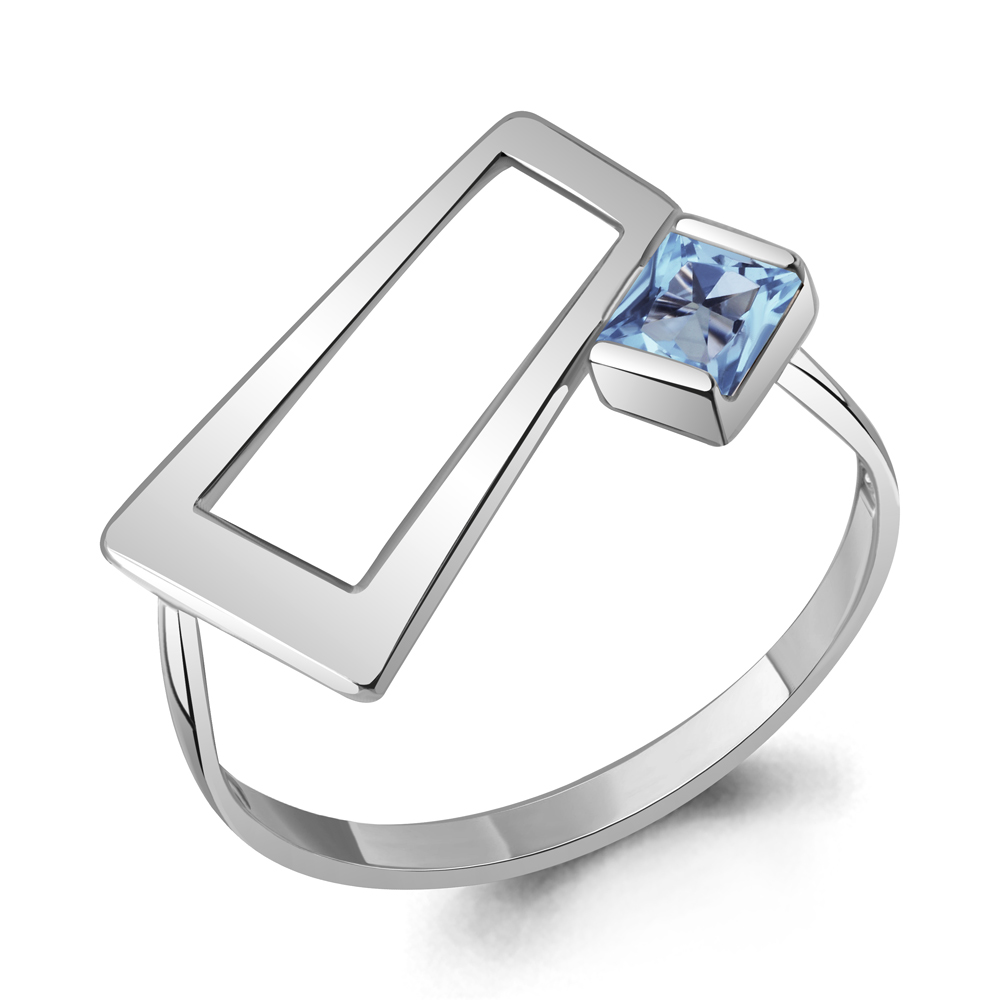 6987905 Кольцо из Серебра с топазом свисс блю