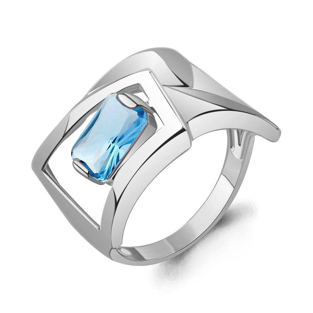 6988892 Кольцо из Серебра с нанотопазом свисс