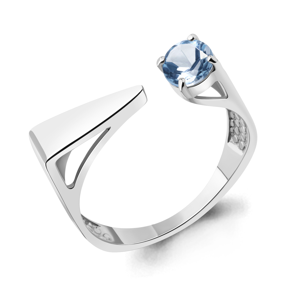 6989005 Кольцо из Серебра с топазом свисс блю