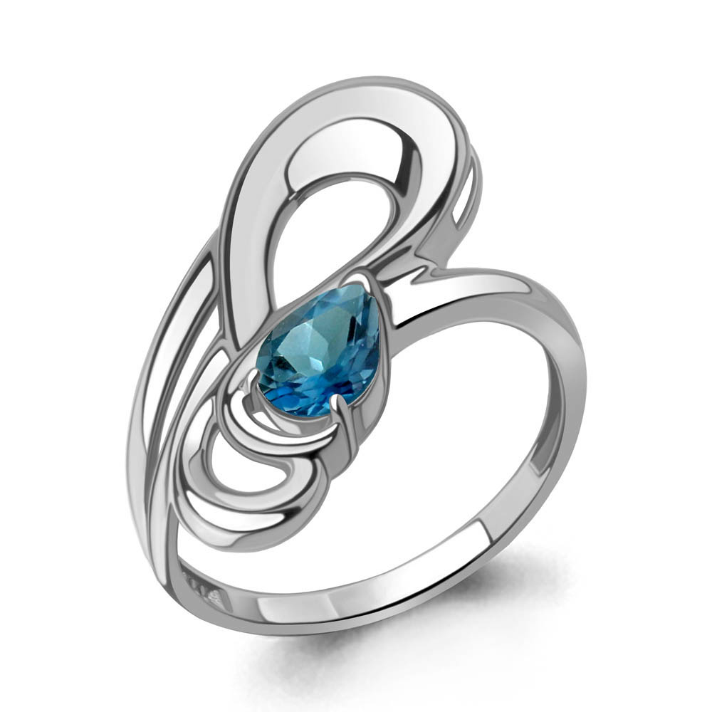 6989608 Кольцо из Серебра с топазом лондон блю