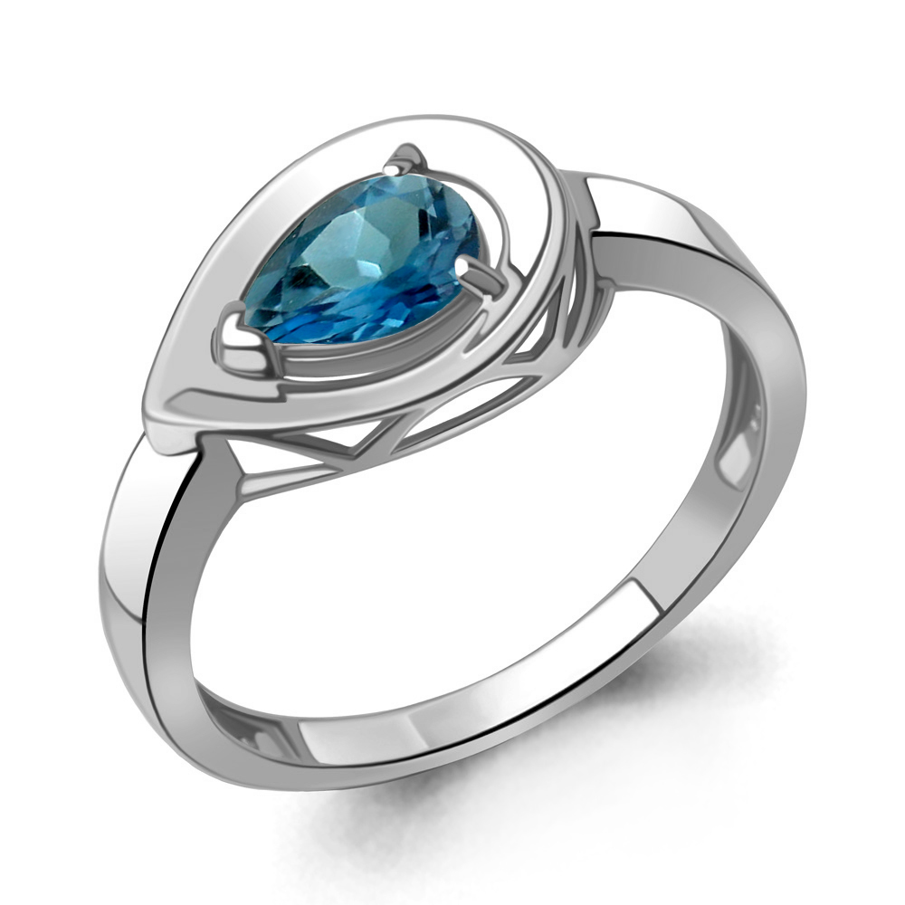 6990008 Кольцо из Серебра с топазом лондон блю