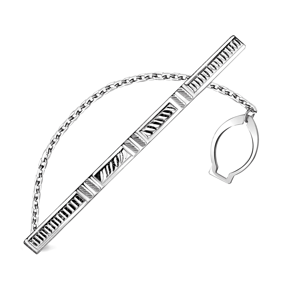 Зажим для галстука из Серебра, артикул 70407 - AQUAMARINE Jewelry