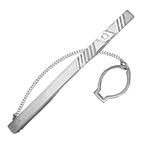 70424 Зажим для галстука из Серебра с фианитом