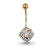 70531А Пирсинг из золота с фианитами