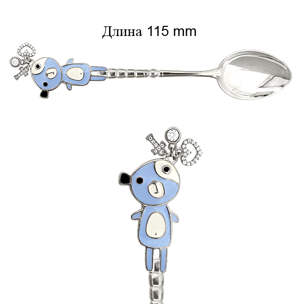 70620А Ложка из Серебра с фианитами, эмалью