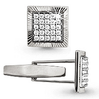 72508А Запонки из Серебра с фианитами