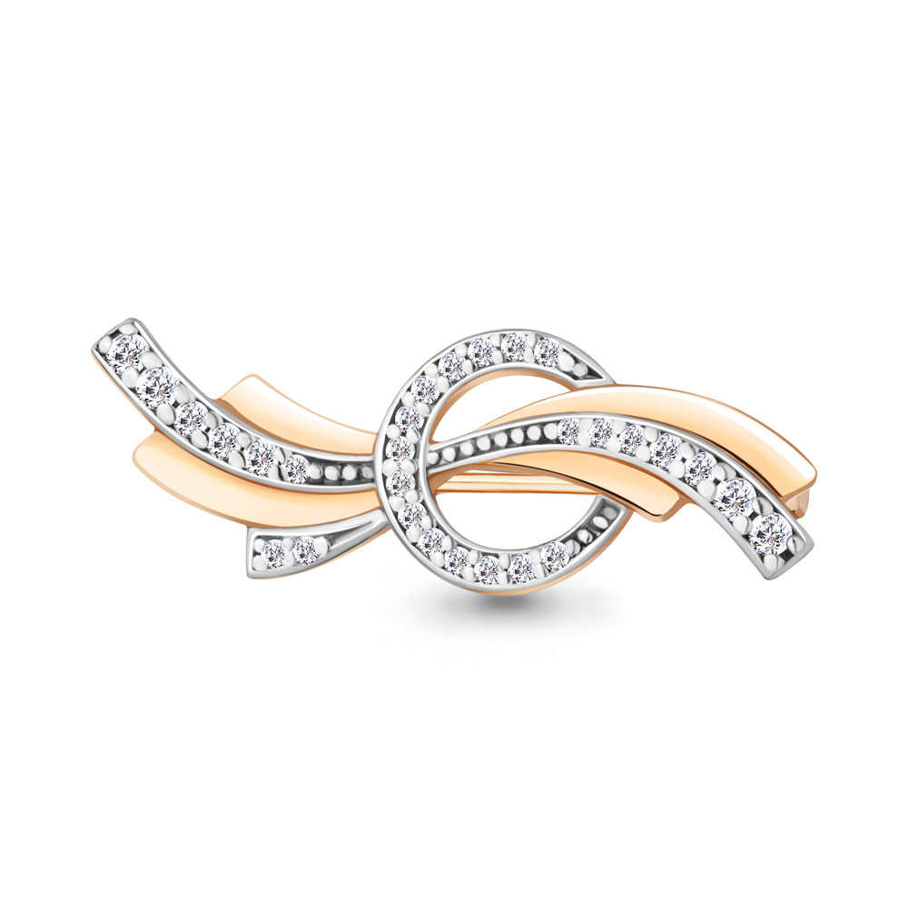 72536А Брошь из Золота с фианитами