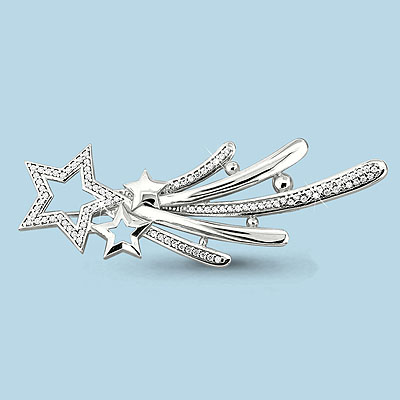 72566А Брошь из Серебра с фианитами