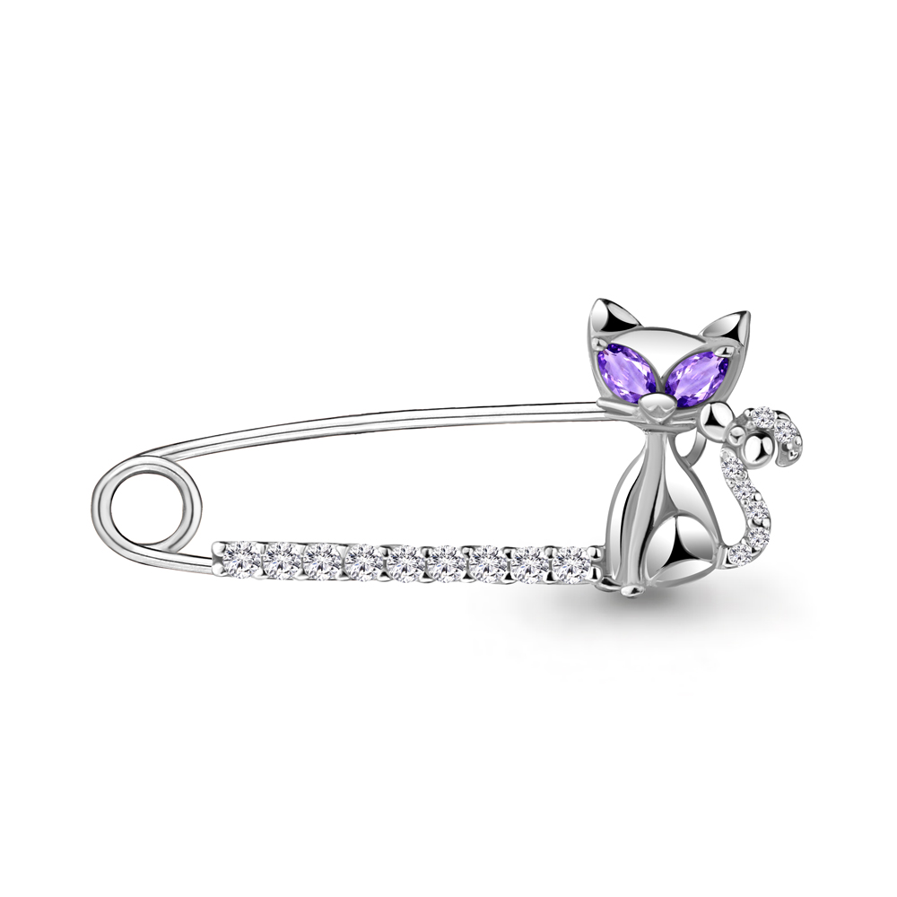 72631Д Булавка из Серебра с фианитами