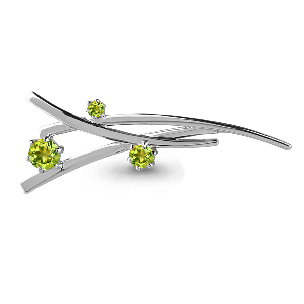 7271707 Брошь из Серебра с хризолитами