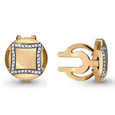 72810А Запонки из Золота с фианитами