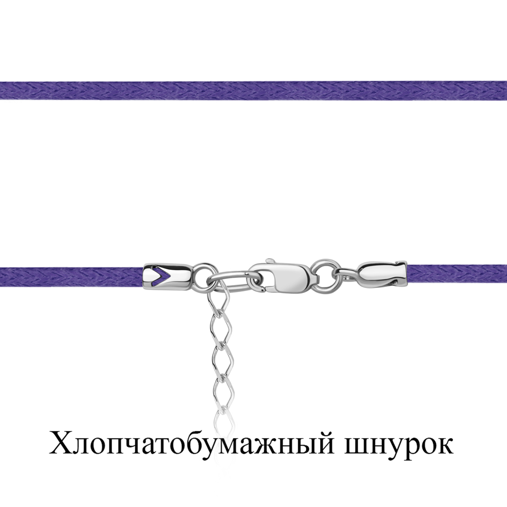 73711 Колье из Серебра с шнуром хлопчатобумажным
