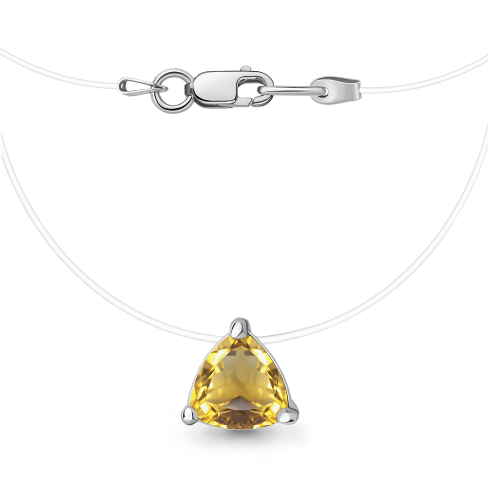 7372106 Колье из Серебра с леской, цитрином