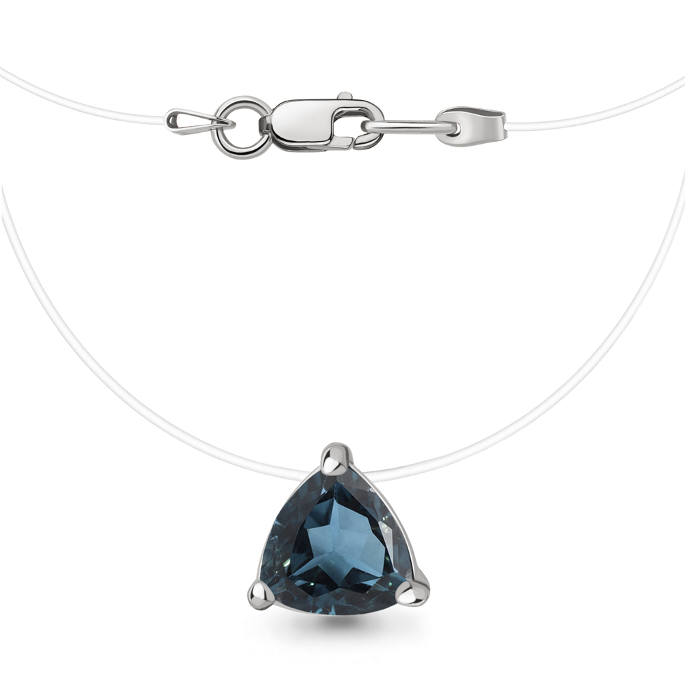 Колье на леске из Золота с леской, топазом лондон блю, артикул 7372208 -  AQUAMARINE Jewelry